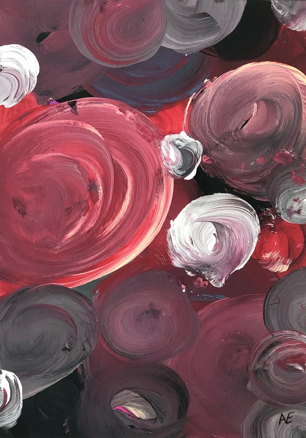 Roses, acrylic on paper, 14.8 × 21 cm (A5), 2023, by Nael Abdelal