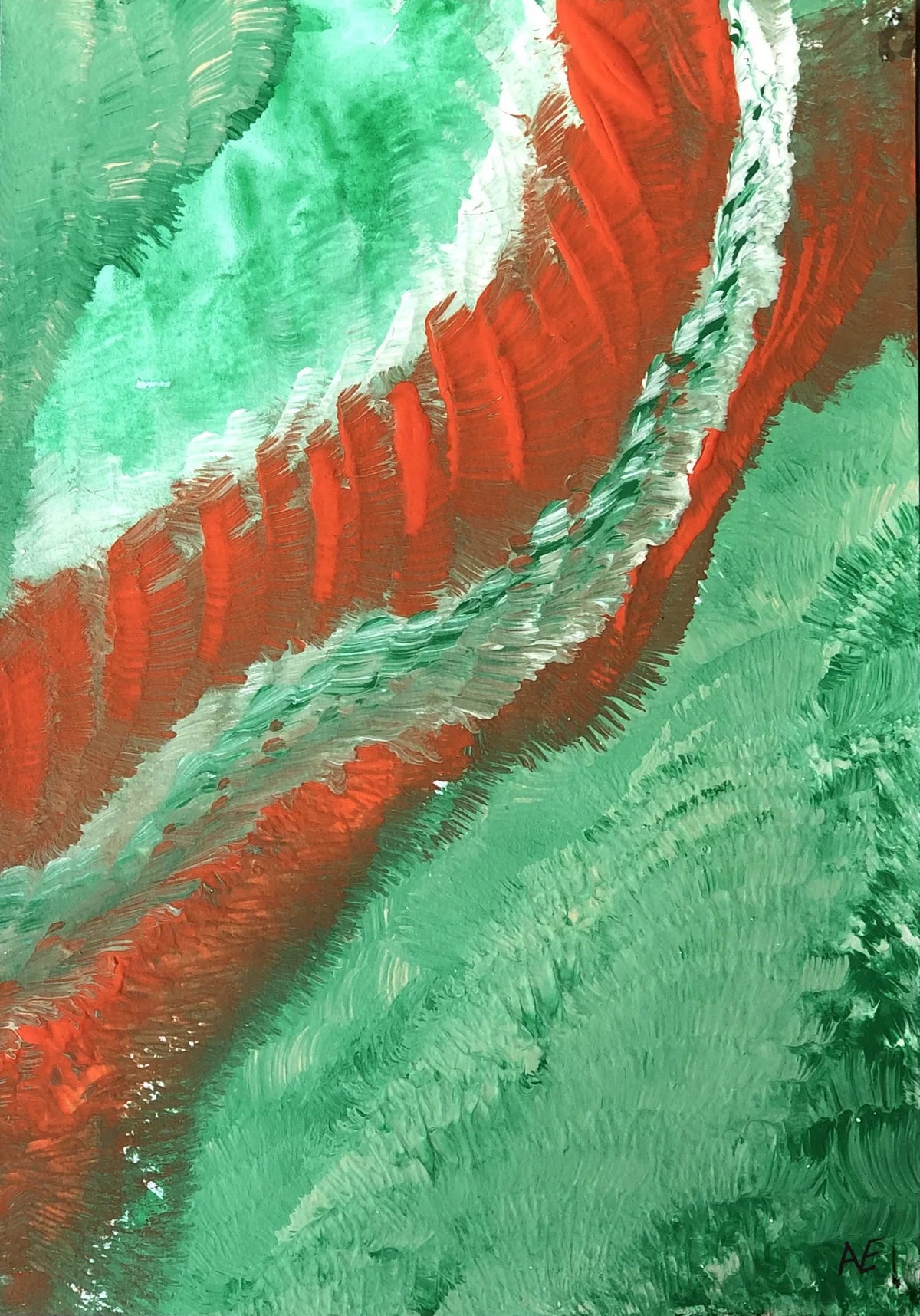 Muncher, acrylic on paper, 14.8 × 21 cm (A5), 2023, by Nael Abdelal