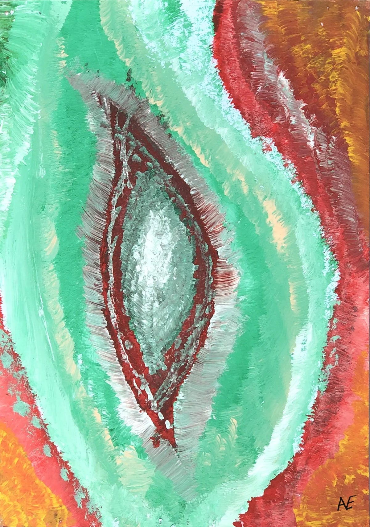 Vagineye, acrylic on paper, 14.8 × 21 cm (A5), 2023, by Nael Abdelal