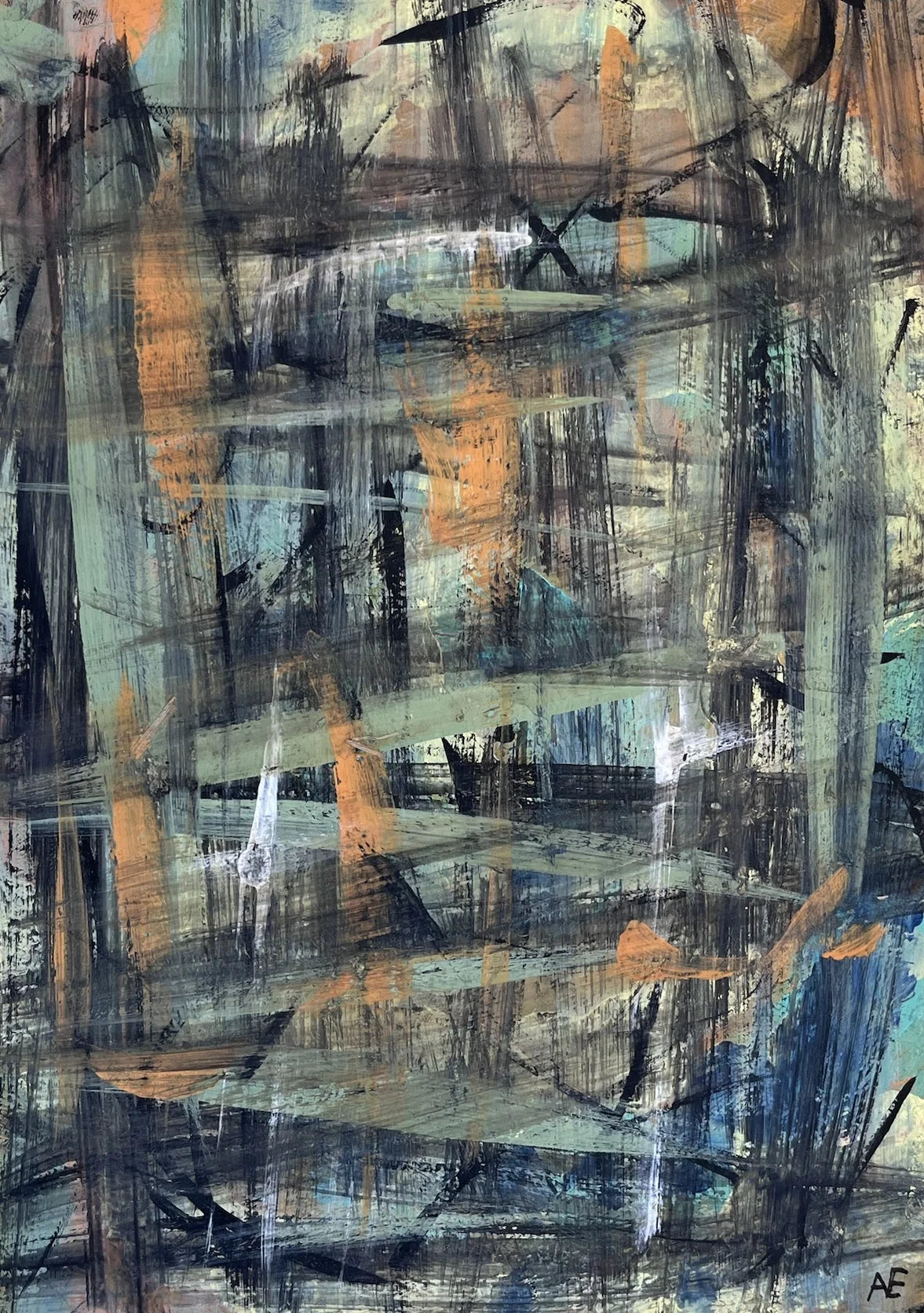 I made a mess, acrylic on paper, 14.8 × 21 cm (A5), 2023, by Nael Abdelal