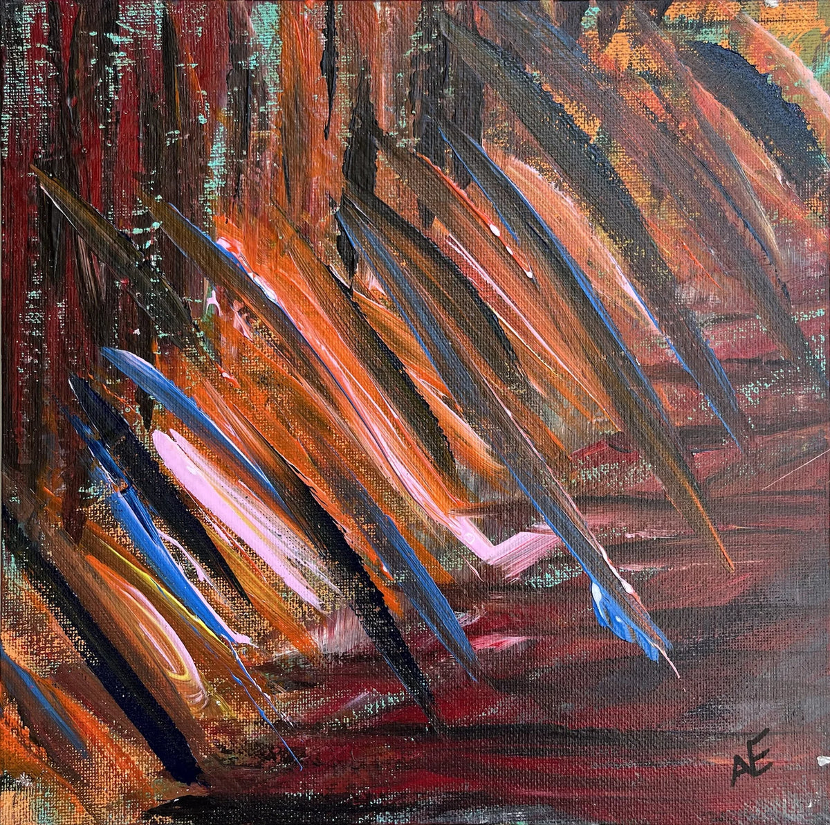No. 98, acrylic on panel, 25 × 25 cm, 2023, by Nael Abdelal