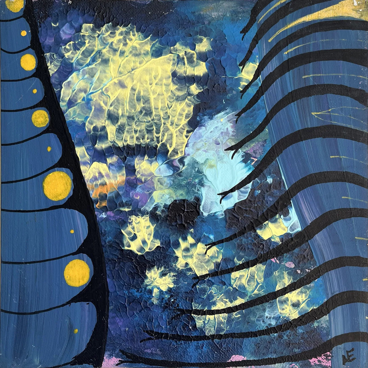 No. 101, acrylic on panel, 25 × 25 cm, 2023, by Nael Abdelal