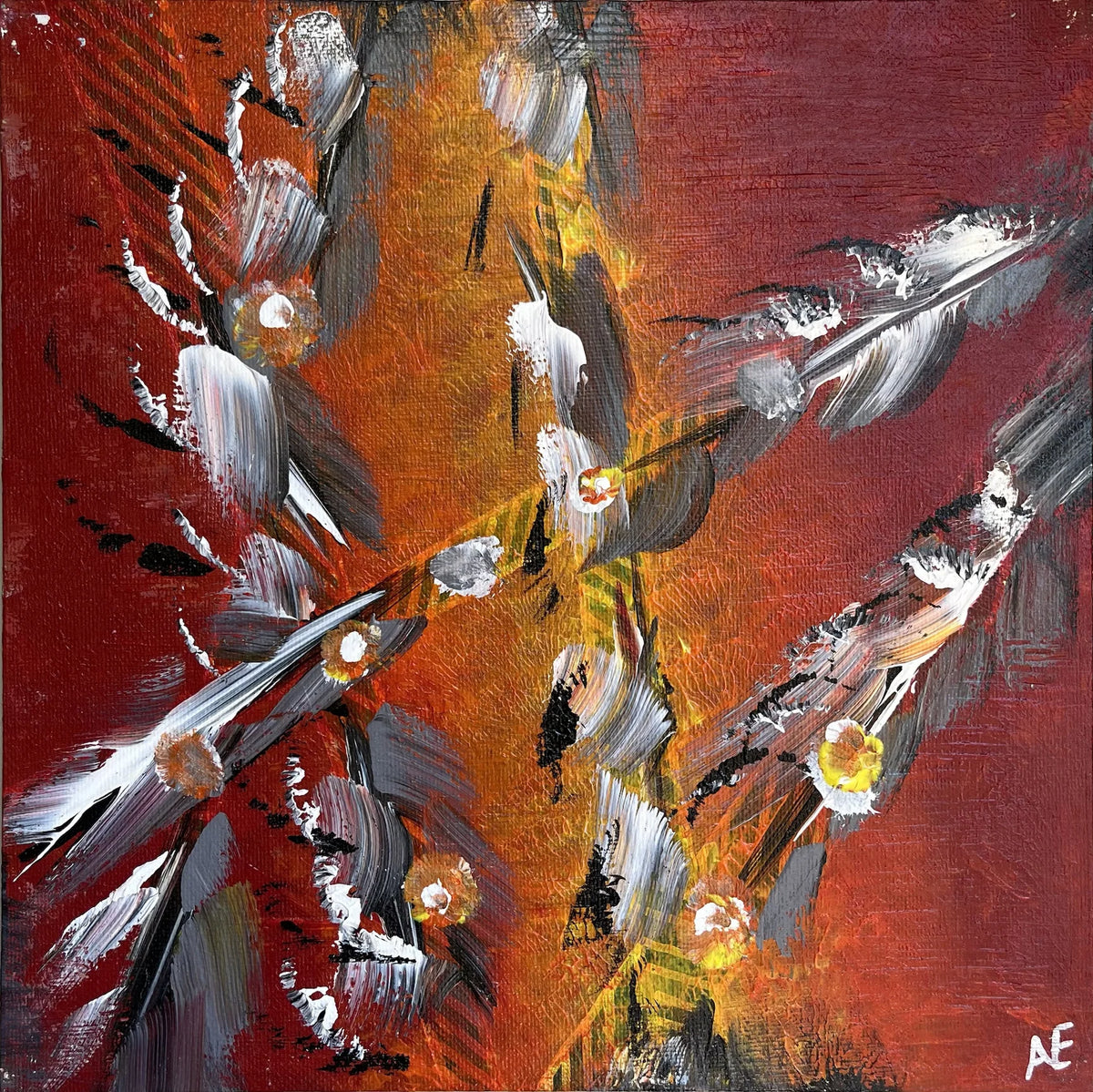 Shitflowr, acrylic on panel, 25 × 25 cm, 2024, by Nael Abdelal