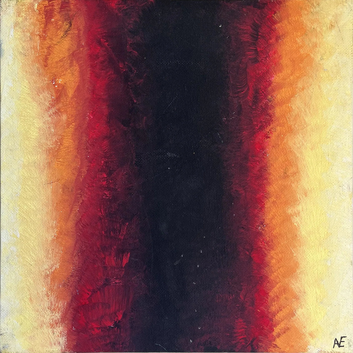 Compress, acrylic on panel, 25 × 25 cm, 2023, by Nael Abdelal