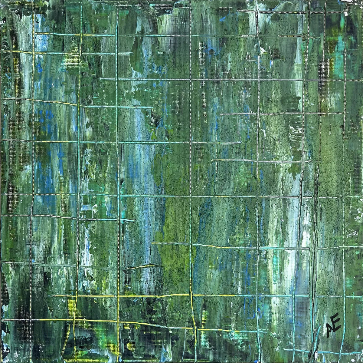 No. 58, acrylic on panel, 25 × 25 cm, 2024, by Nael Abdelal