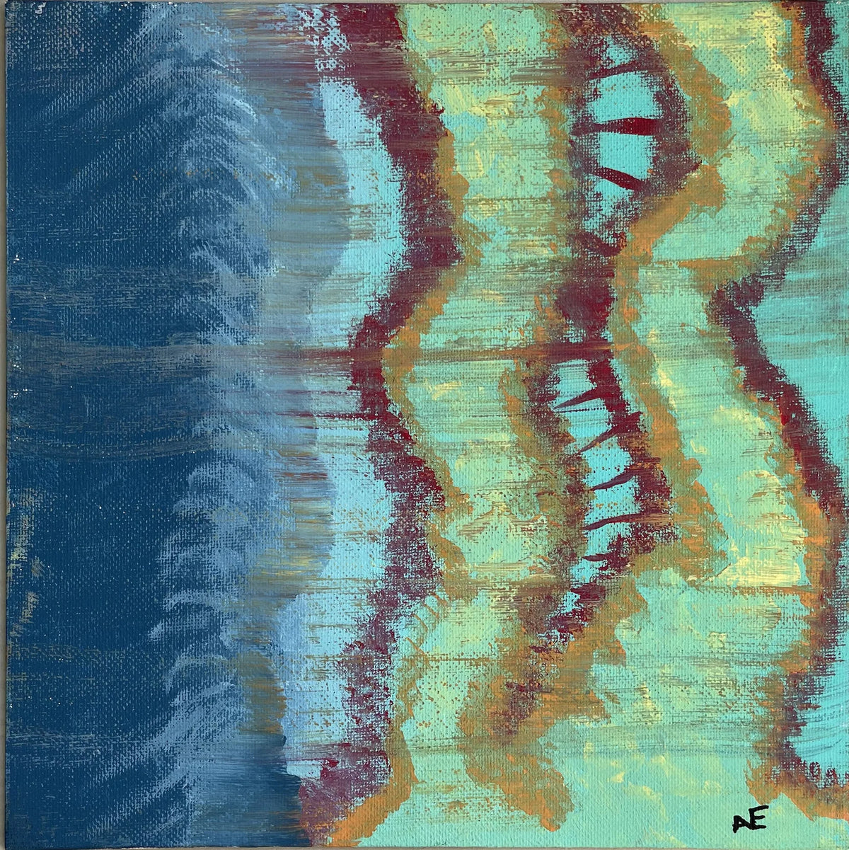 No. 54, acrylic on panel, 25 × 25 cm, 2023, by Nael Abdelal