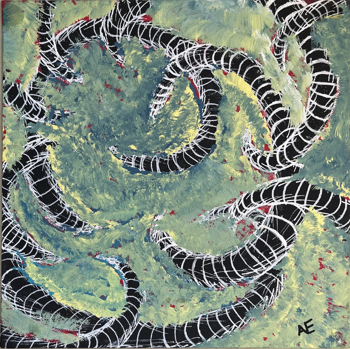 No. 60, acrylic on panel, 25 × 25 cm, 2023, by Nael Abdelal