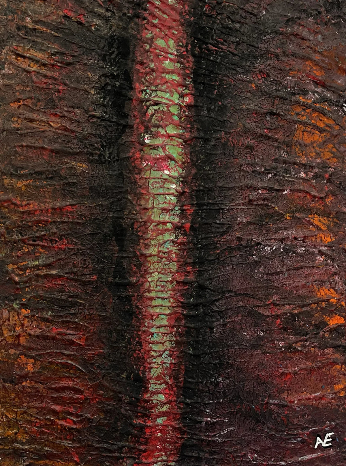 Borhole, acrylic on canvas, 30 × 40 cm, 2024, by Nael Abdelal