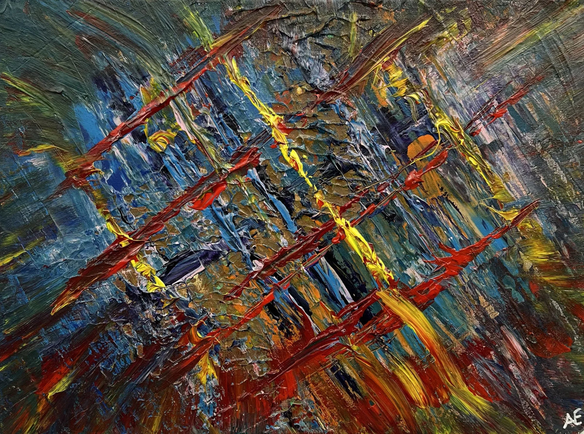 Peak through, acrylic on canvas, 30 × 40 cm, 2024, by Nael Abdelal