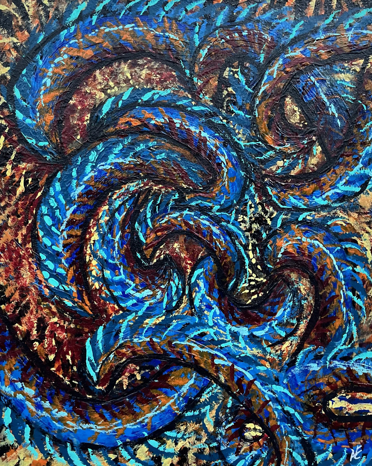 No. 166, acrylic on canvas, 40 × 50 cm, 2024, by Nael Abdelal