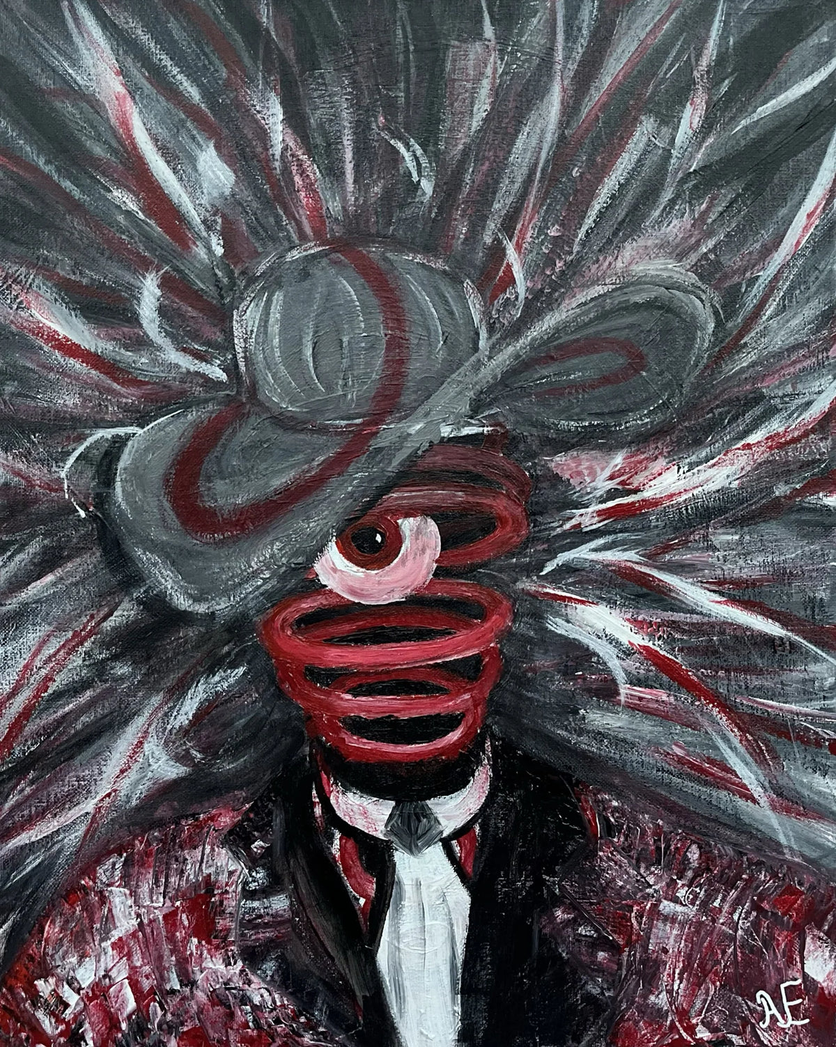 Weird Hat, acrylic on canvas, 40 × 50 cm, 2024, by Nael Abdelal