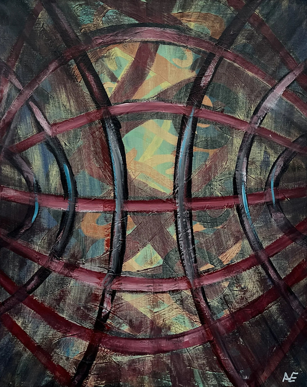 Unravel, acrylic on canvas, 40 × 50 cm, 2024, by Nael Abdelal