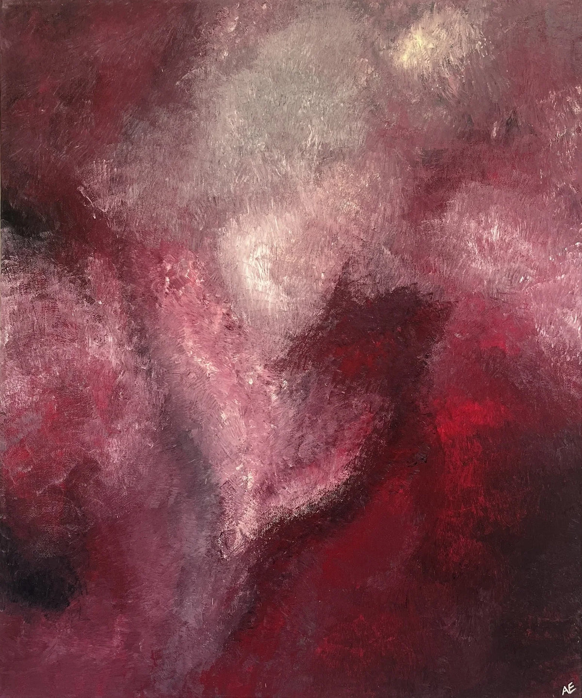 Bloody, acrylic on canvas, 50 × 60 cm, 2026, by Nael Abdelal
