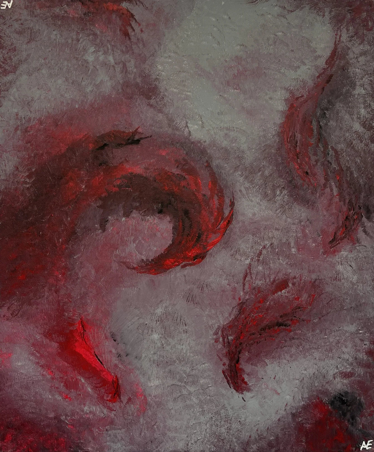 Hornicles, acrylic on canvas, 50 × 60 cm, 2025, by Nael Abdelal