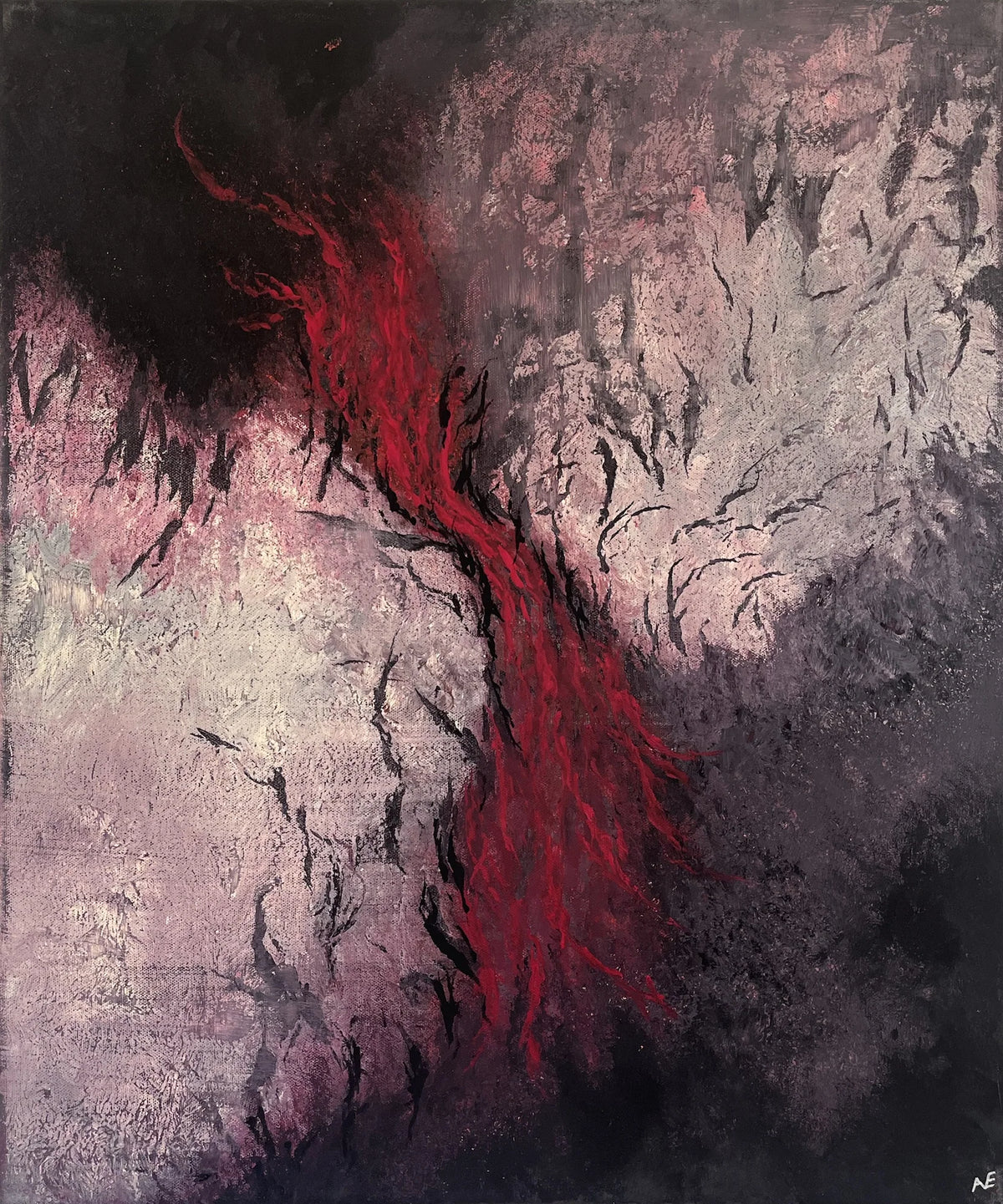 Passage, acrylic on canvas, 50 × 60 cm, 2026, by Nael Abdelal