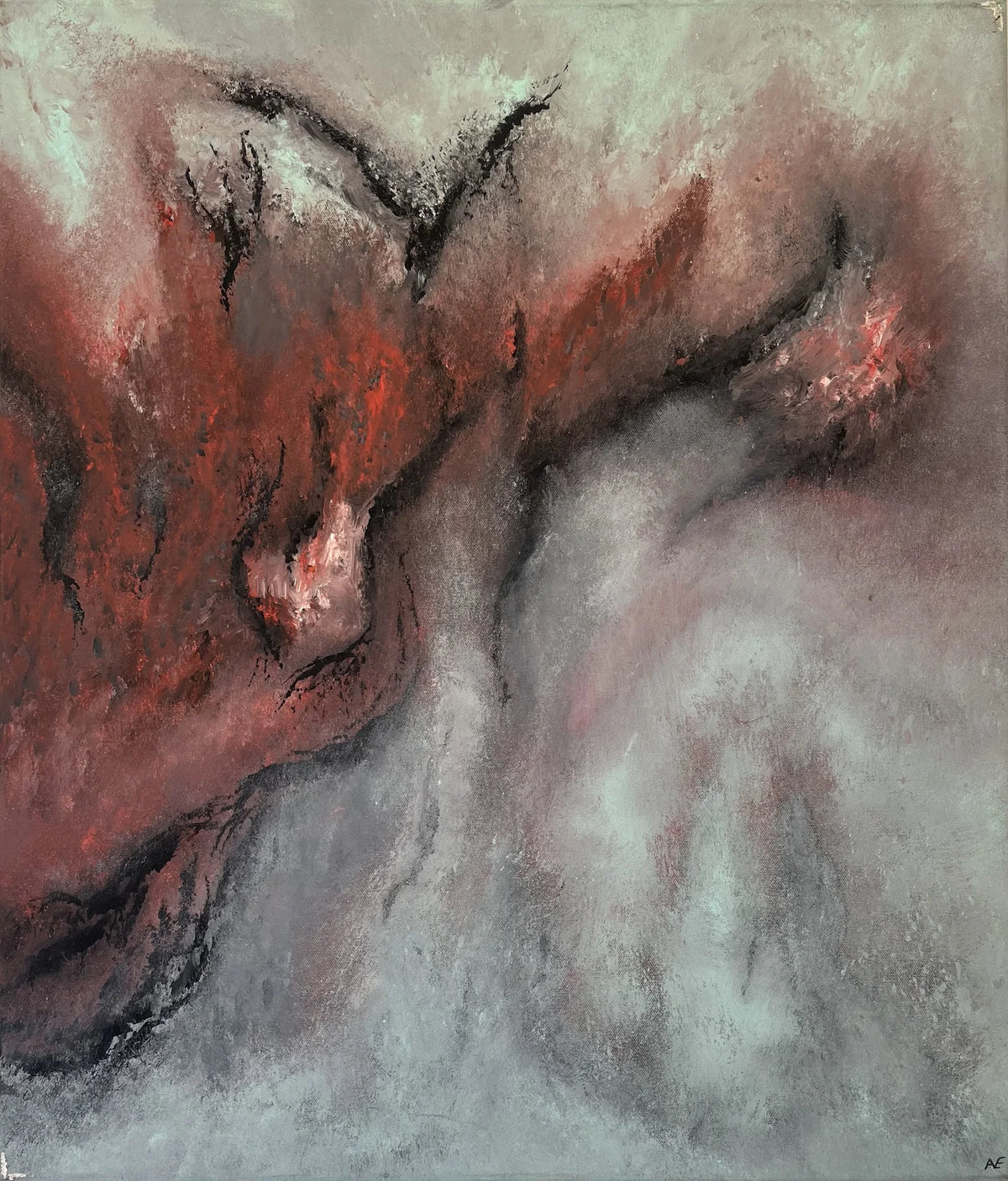 Ice Demon, acrylic on canvas, 60 × 70 cm, 2026, by Nael Abdelal