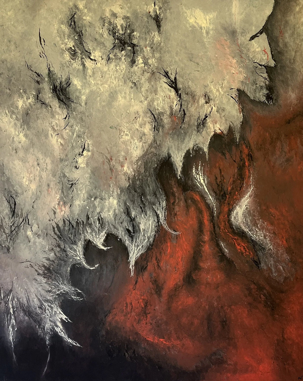 Heavy Head, acrylic on canvas, 80 × 100 cm, 2026, by Nael Abdelal