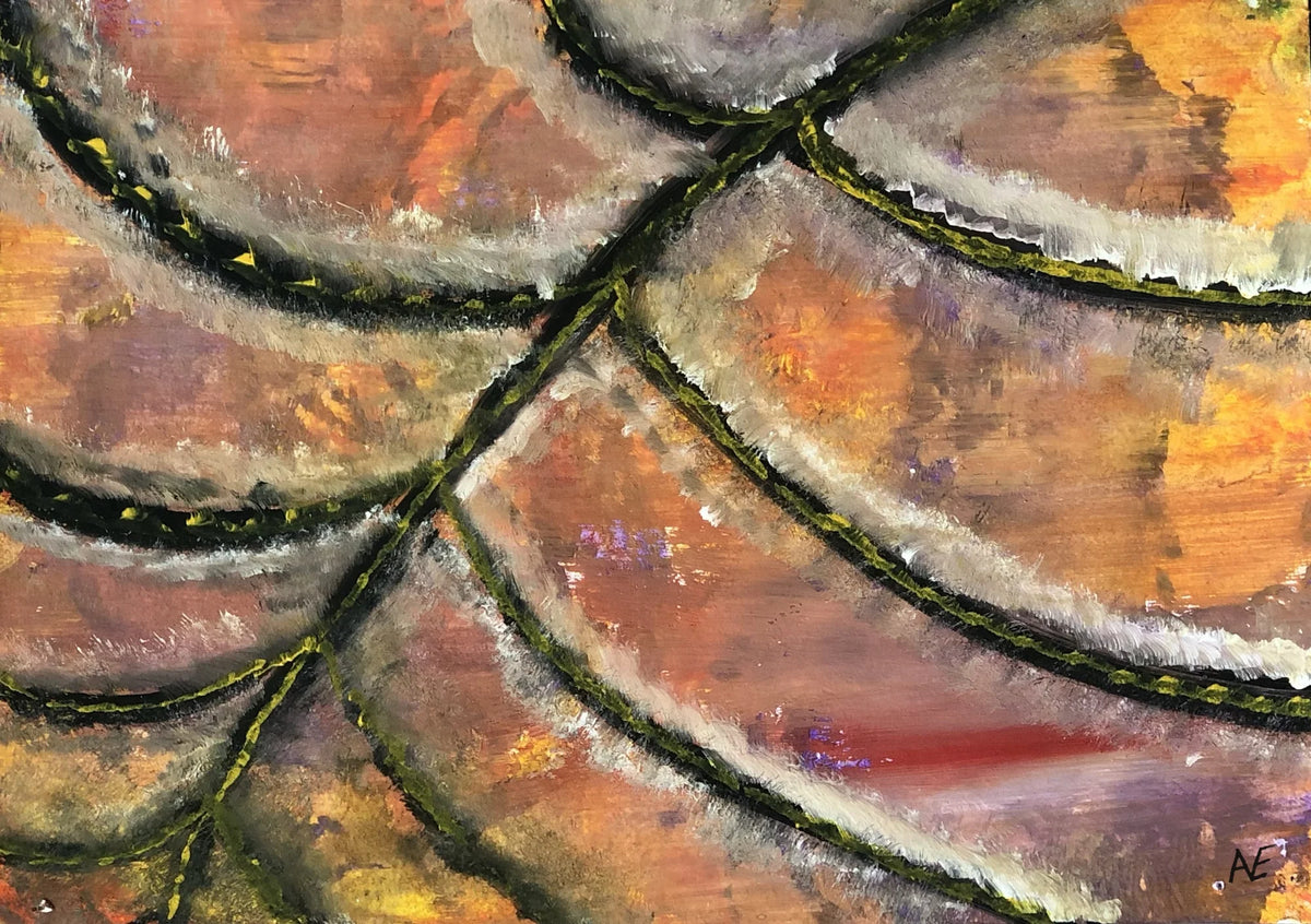 Descending, acrylic on paper, 14.8 × 21 cm (A5), 2023, by Nael Abdelal
