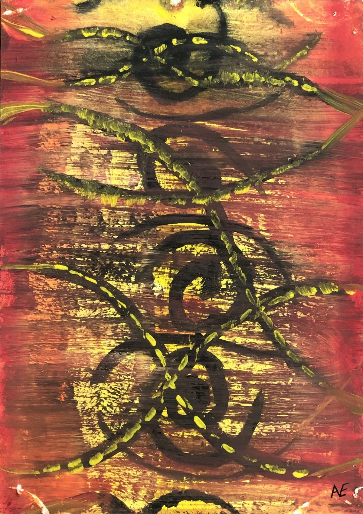 Sewing, acrylic on paper, 14.8 × 21 cm (A5), 2023, by Nael Abdelal