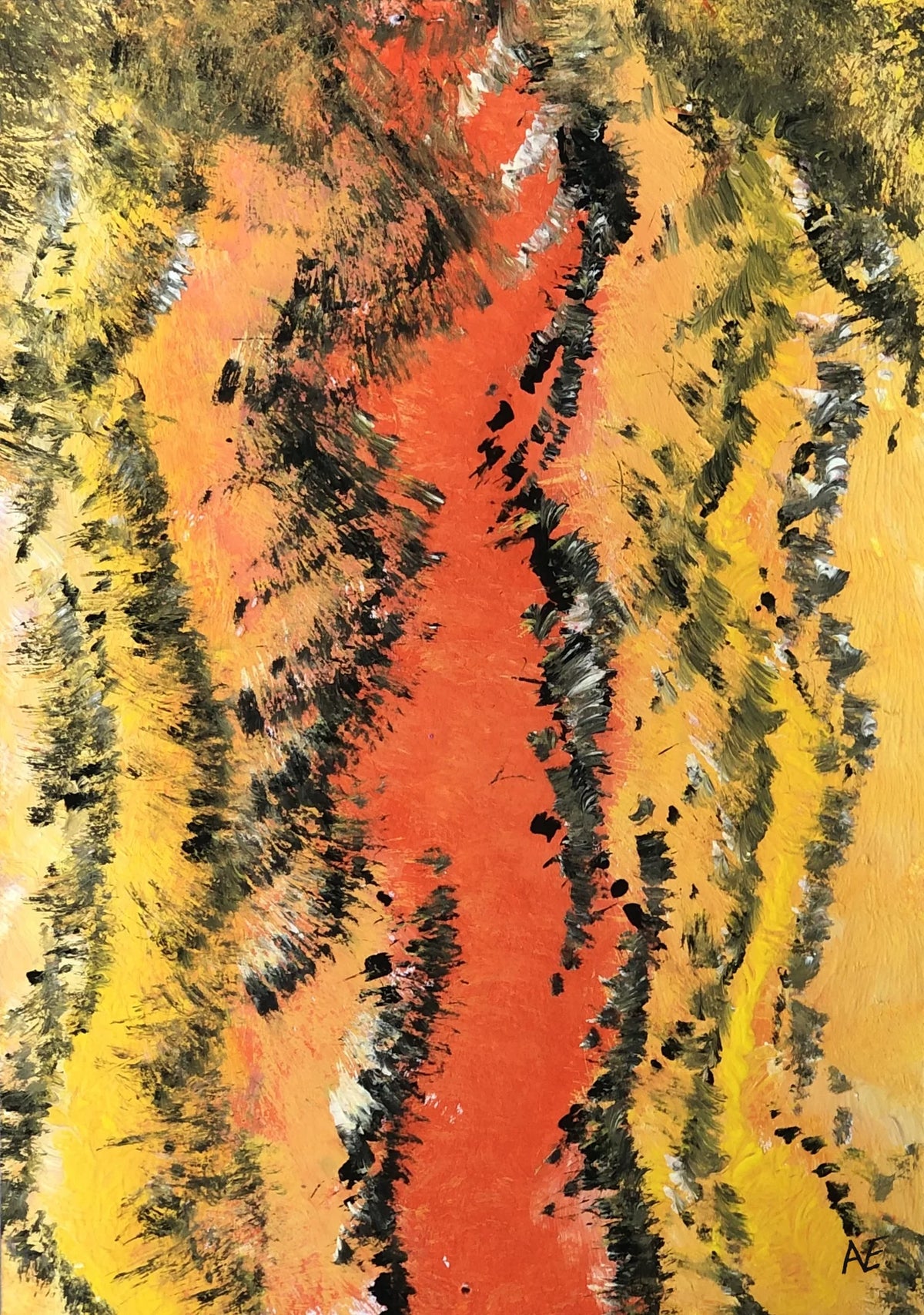 Mercuzibra, acrylic on paper, 14.8 × 21 cm (A5), 2023, by Nael Abdelal