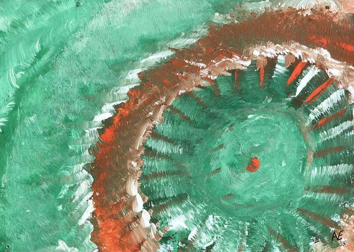 Pinpoint, acrylic on paper, 14.8 × 21 cm (A5), 2023, by Nael Abdelal