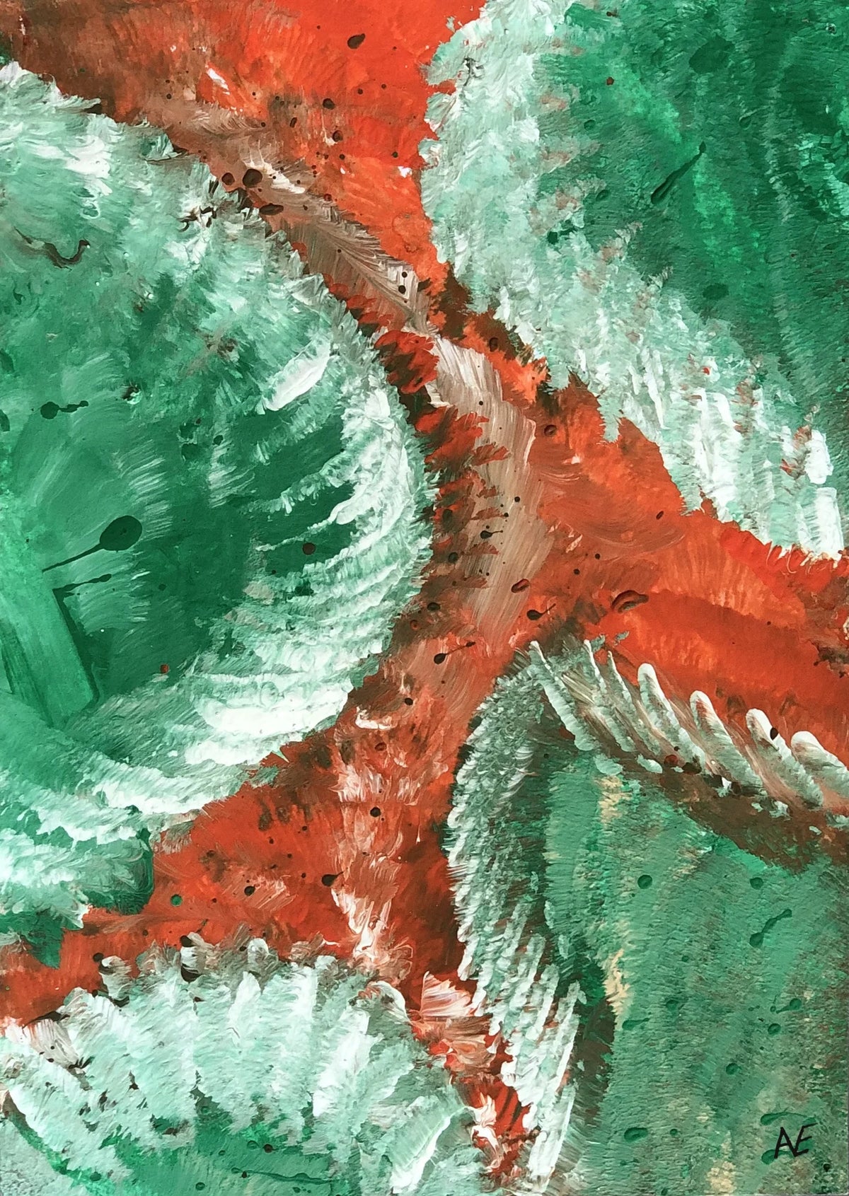 Reacher, acrylic on paper, 14.8 × 21 cm (A5), 2023, by Nael Abdelal