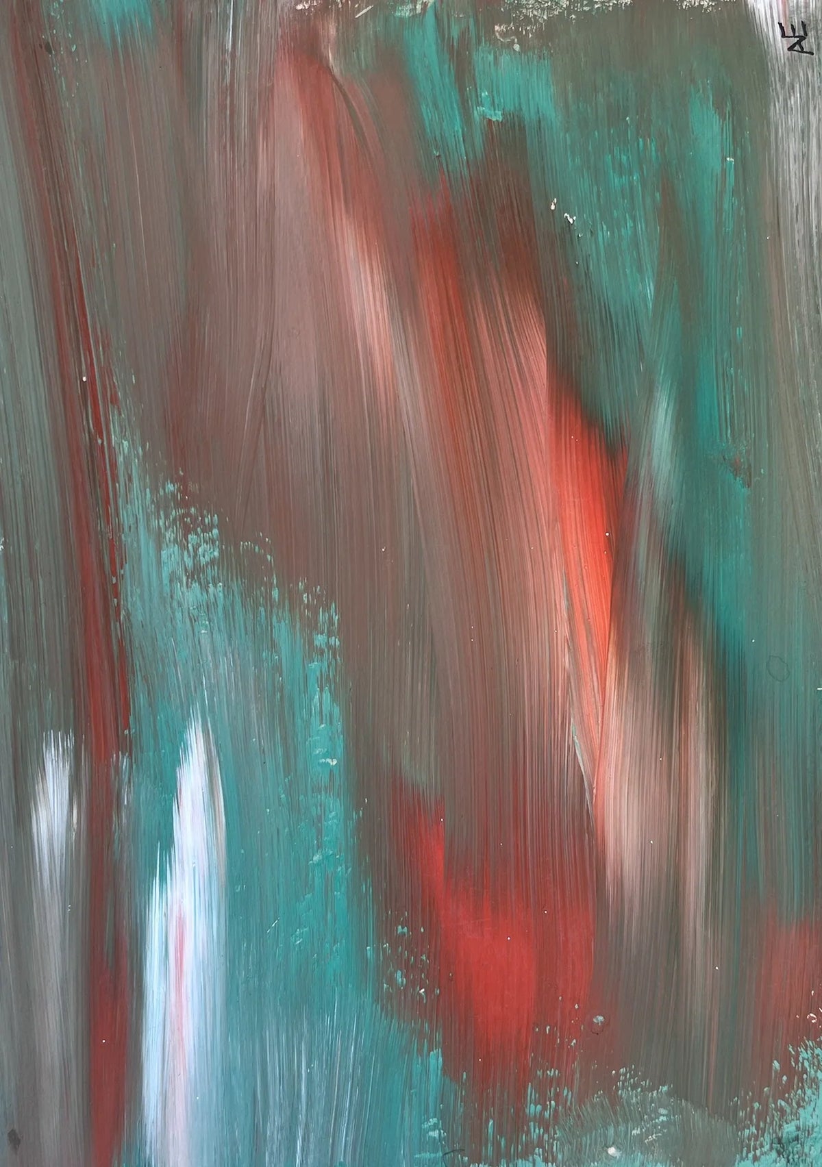 Smeared, acrylic on paper, 14.8 × 21 cm (A5), 2023, by Nael Abdelal