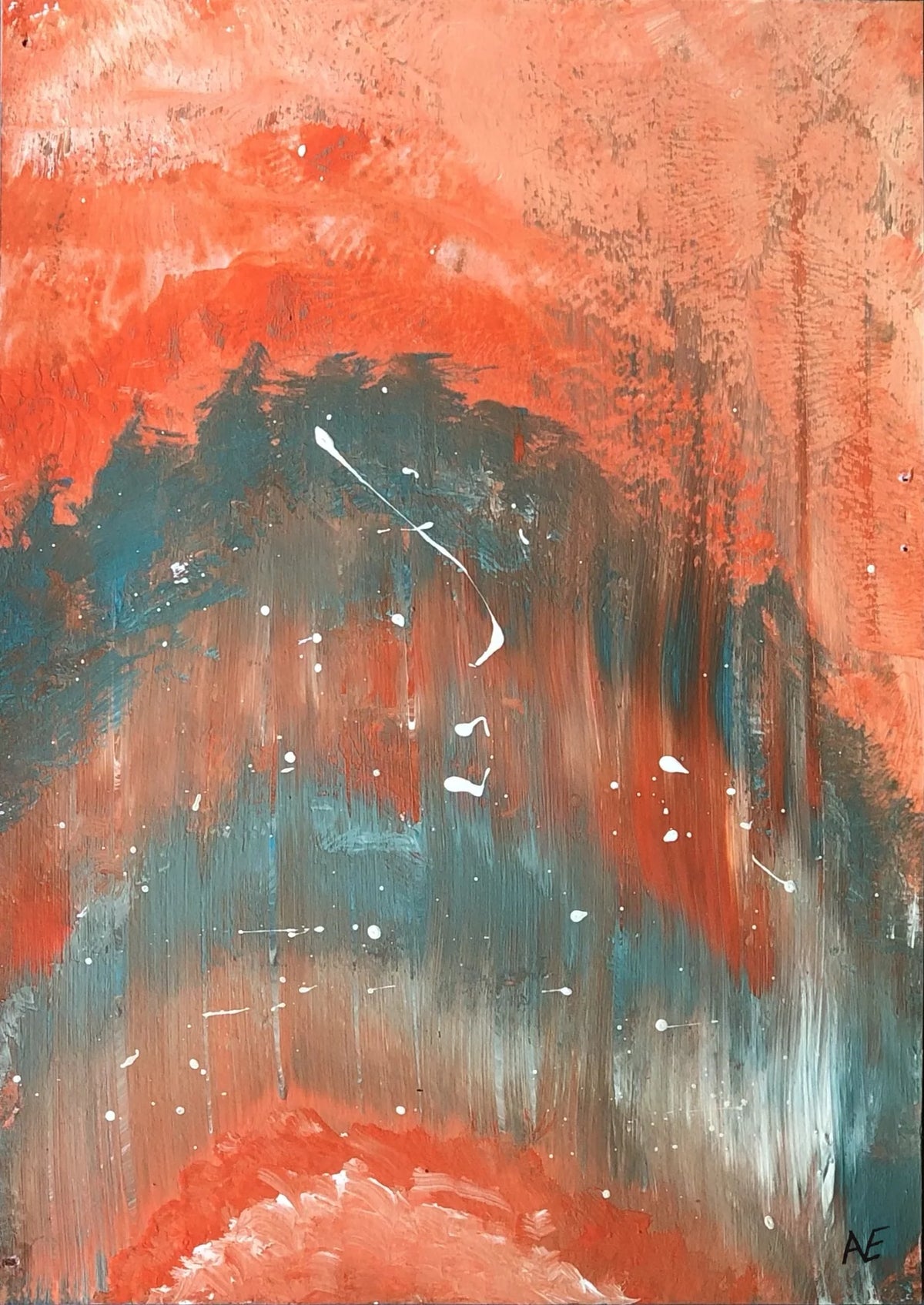 Drooling, acrylic on paper, 14.8 × 21 cm (A5), 2023, by Nael Abdelal