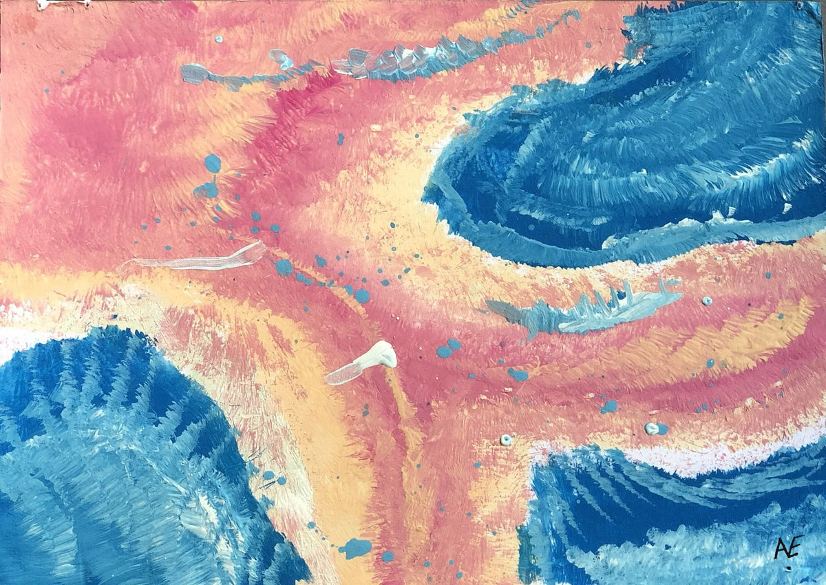Pinky, acrylic on paper, 14.8 × 21 cm (A5), 2023, by Nael Abdelal