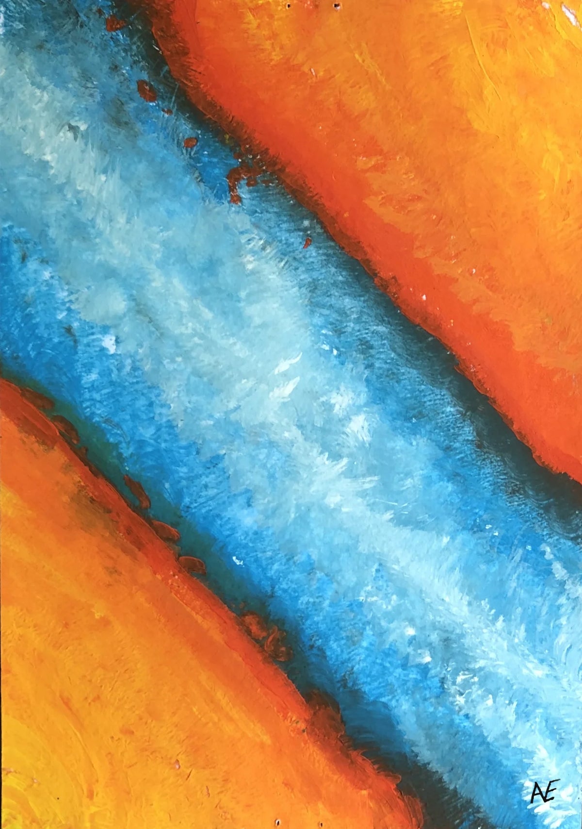 Shaft, acrylic on paper, 14.8 × 21 cm (A5), 2023, by Nael Abdelal