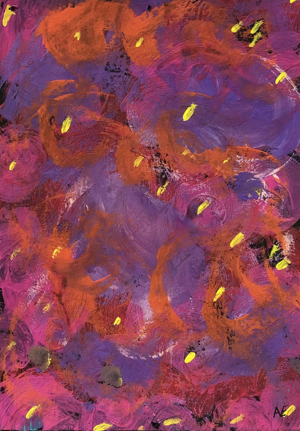 Sparkles, acrylic on paper, 14.8 × 21 cm (A5), 2023, by Nael Abdelal