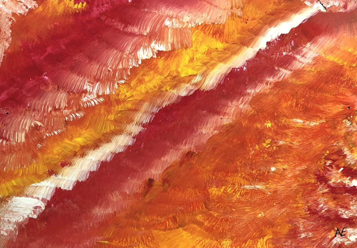 Very hot, acrylic on paper, 14.8 × 21 cm (A5), 2023, by Nael Abdelal