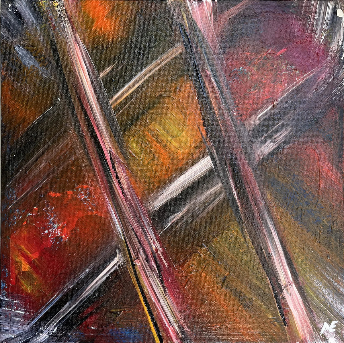 Closed, acrylic on panel, 25 × 25 cm, 2024, by Nael Abdelal