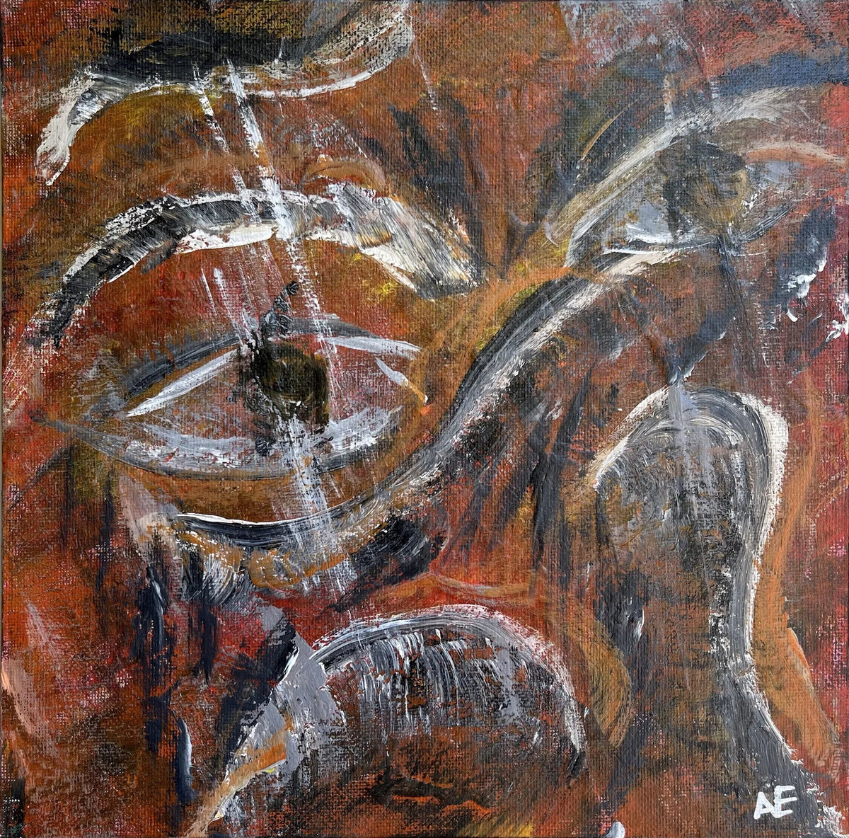 No. 83, acrylic on panel, 25 × 25 cm, 2023, by Nael Abdelal