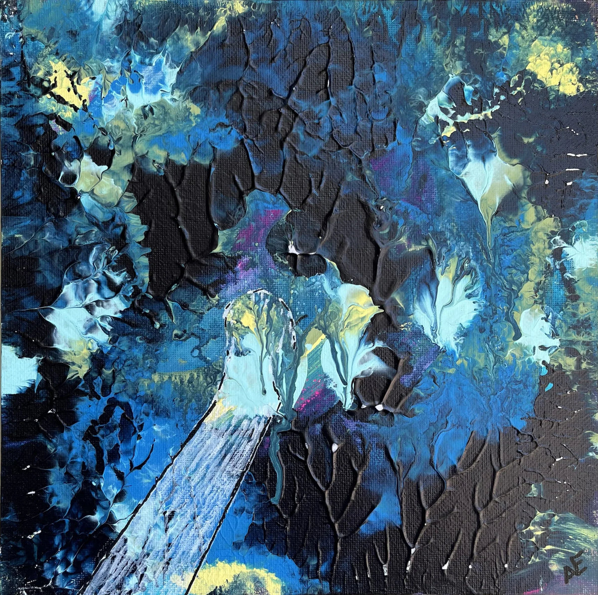 No. 95, acrylic on panel, 25 × 25 cm, 2023, by Nael Abdelal