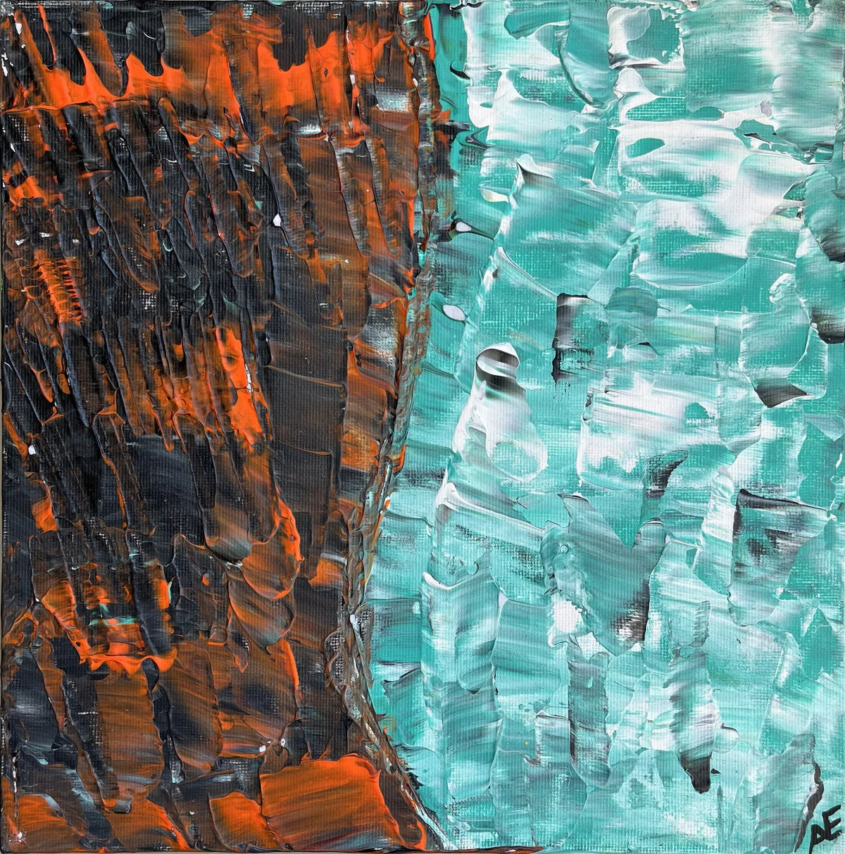 Two, acrylic on panel, 25 × 25 cm, 2023, by Nael Abdelal
