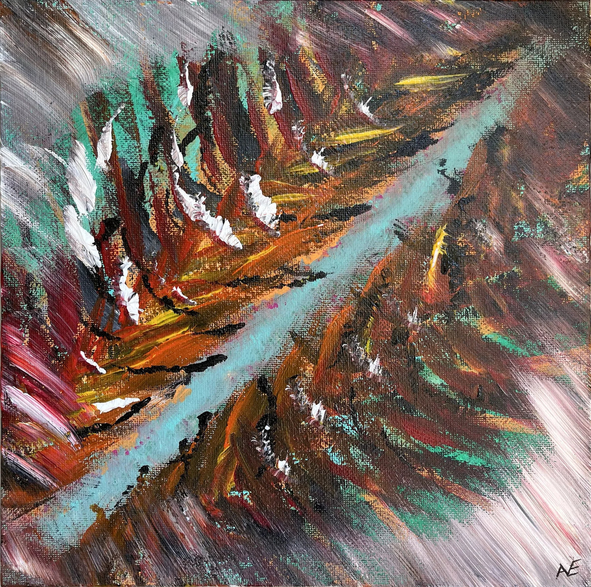 No. 86, acrylic on panel, 25 × 25 cm, 2024, by Nael Abdelal