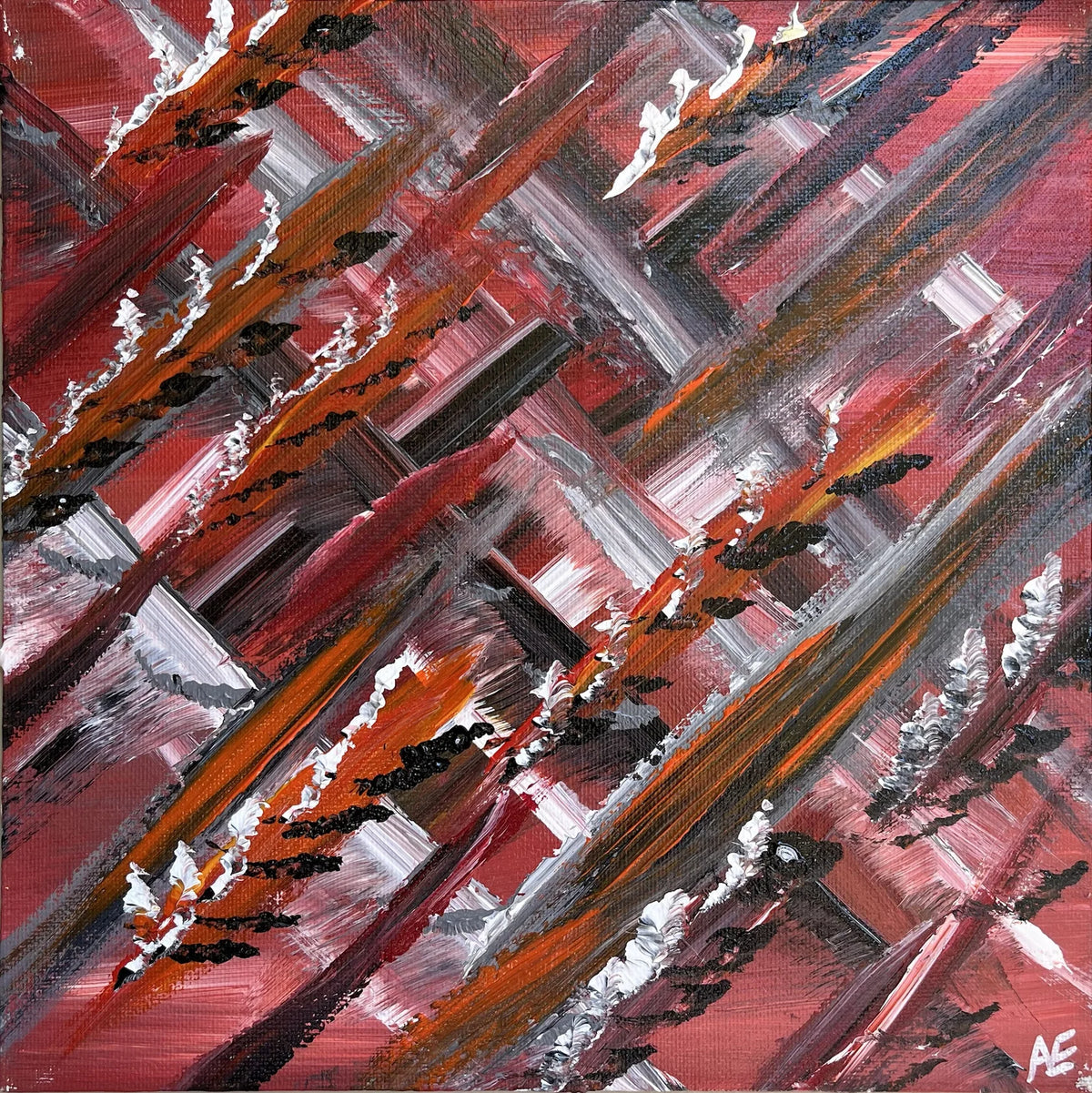 Locked, acrylic on panel, 25 × 25 cm, 2024, by Nael Abdelal