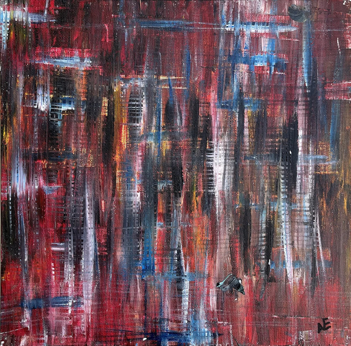 No. 99, acrylic on panel, 25 × 25 cm, 2023, by Nael Abdelal