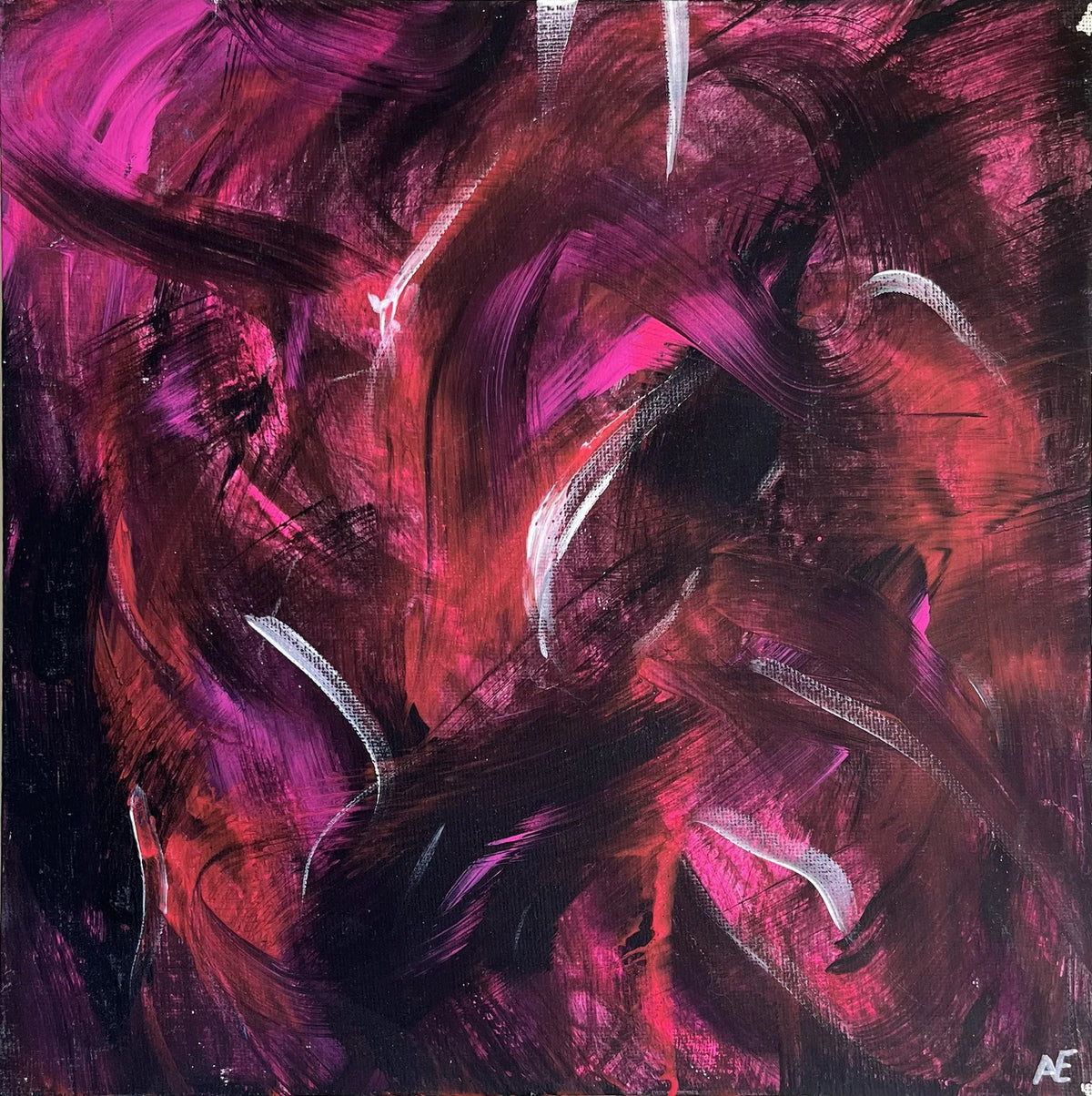 No. 103, acrylic on panel, 25 × 25 cm, 2025, by Nael Abdelal