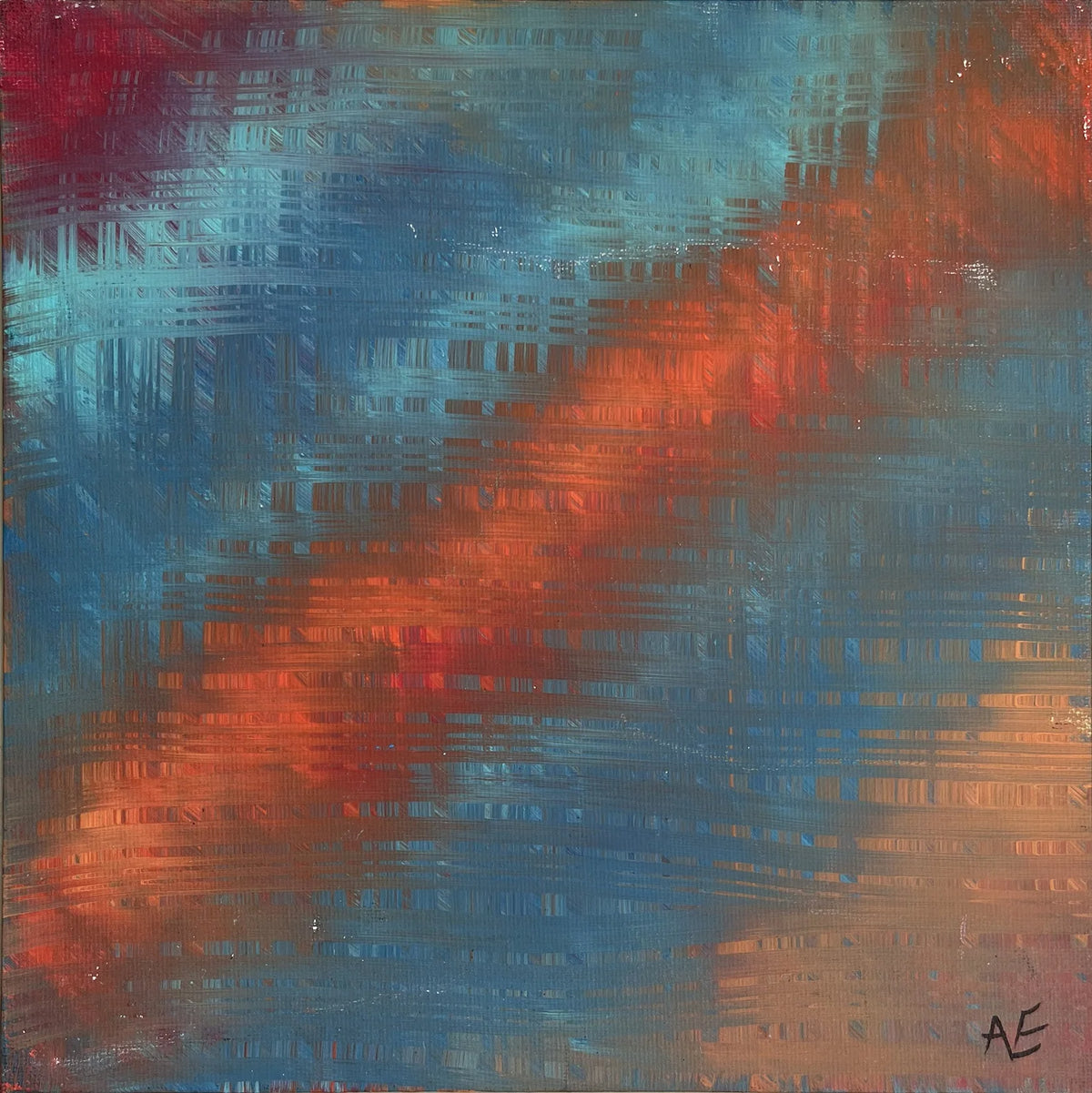 Jeans, acrylic on panel, 25 × 25 cm, 2023, by Nael Abdelal