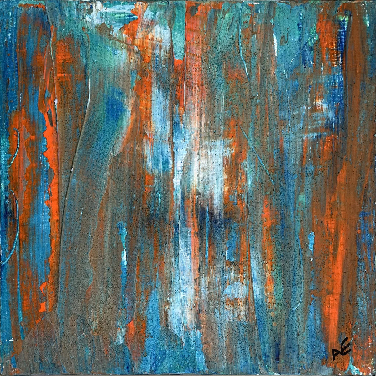 Curtained, acrylic on panel, 25 × 25 cm, 2023, by Nael Abdelal