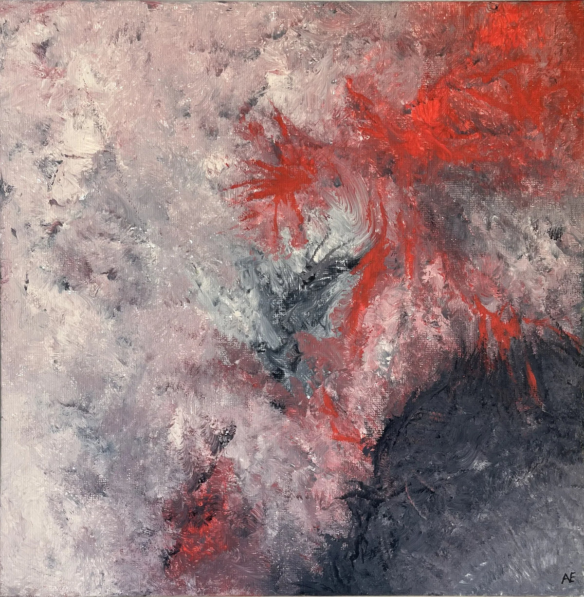 No. 102, acrylic on panel, 25 × 25 cm, 2026, by Nael Abdelal