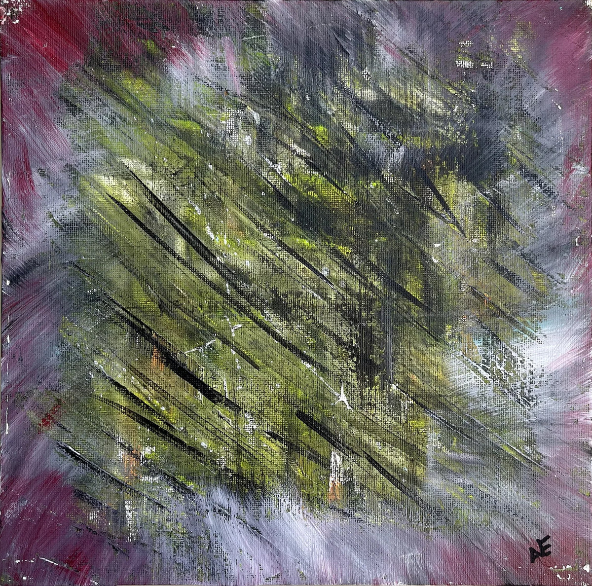 Opening, acrylic on panel, 25 × 25 cm, 2023, by Nael Abdelal