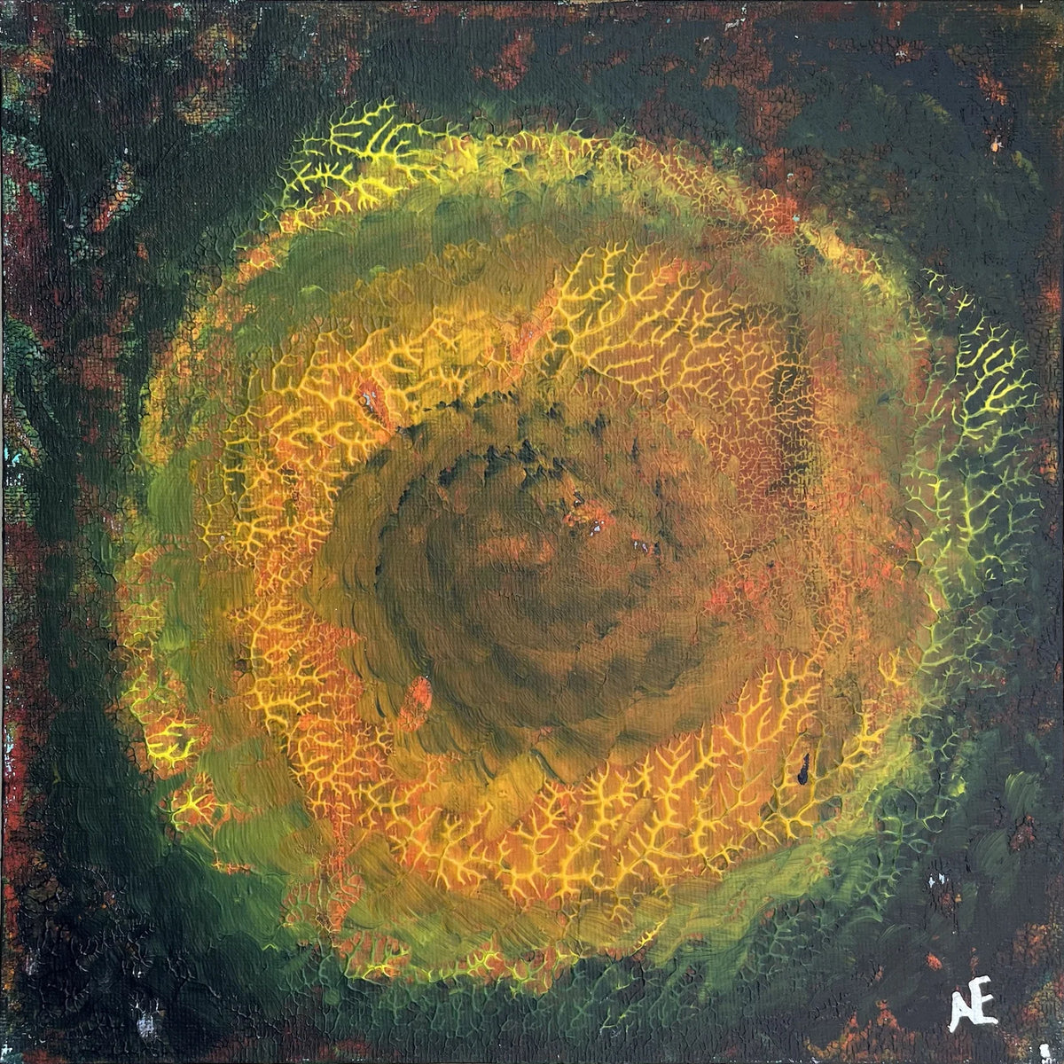 No. 67, acrylic on panel, 25 × 25 cm, 2025, by Nael Abdelal