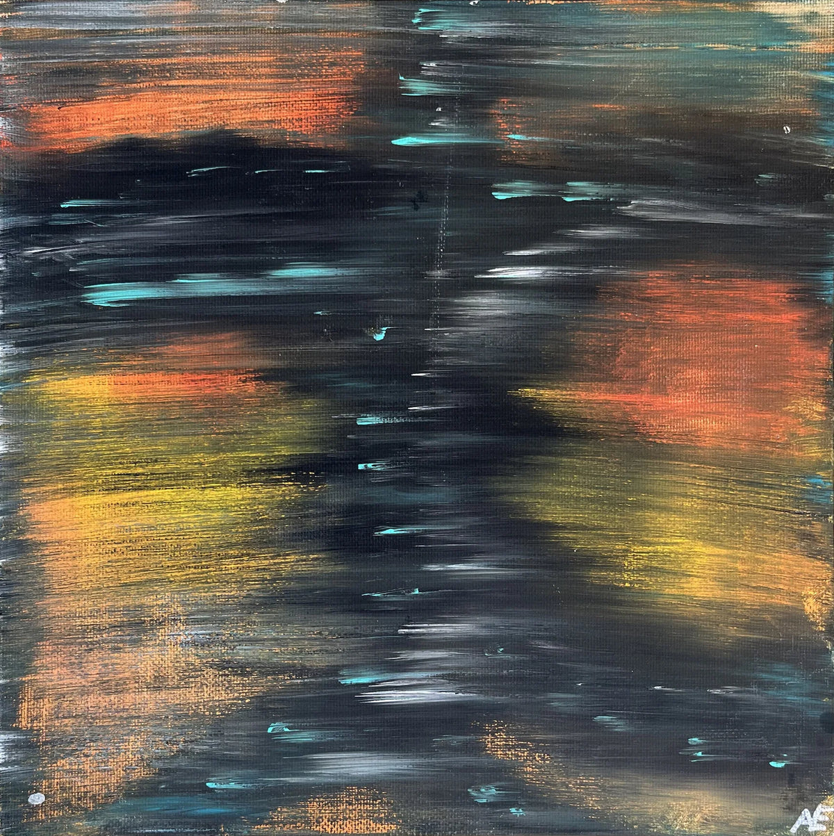 Stroll Away, acrylic on panel, 25 × 25 cm, 2023, by Nael Abdelal