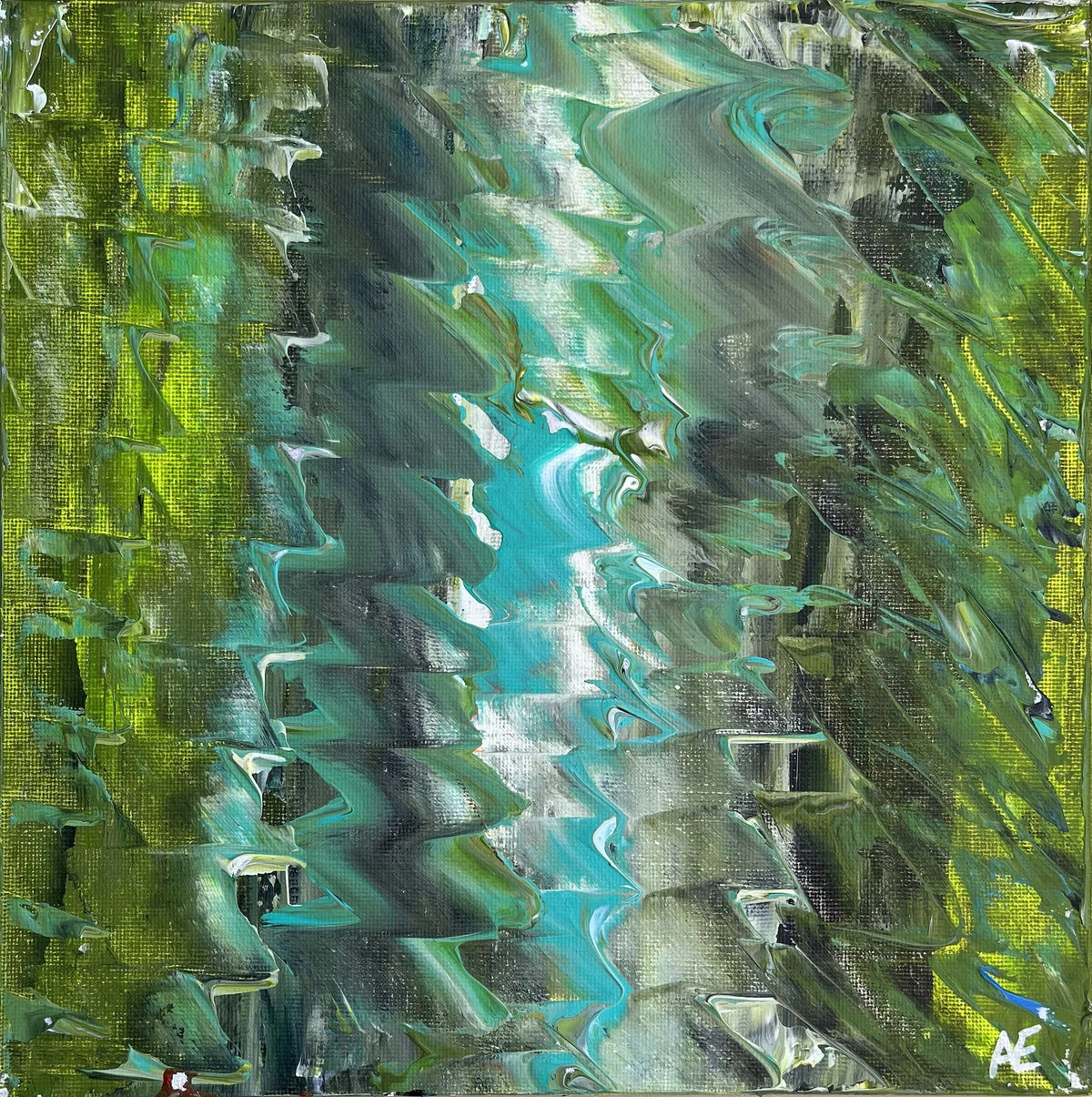 No. 57, acrylic on panel, 25 × 25 cm, 2024, by Nael Abdelal