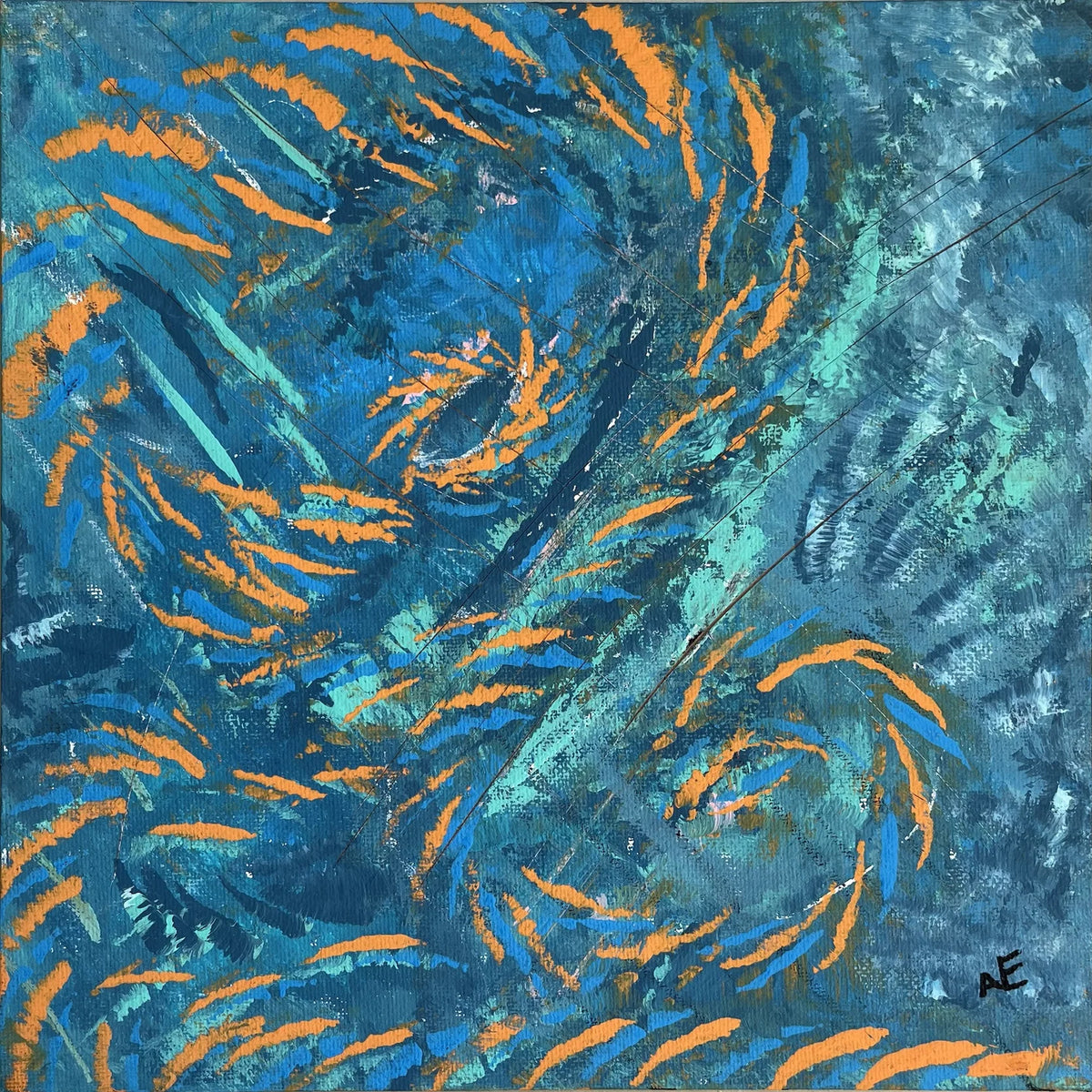 No. 55, acrylic on panel, 25 × 25 cm, 2023, by Nael Abdelal