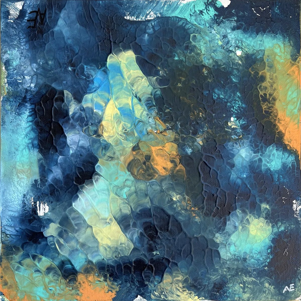 No. 96, acrylic on panel, 25 × 25 cm, 2023, by Nael Abdelal
