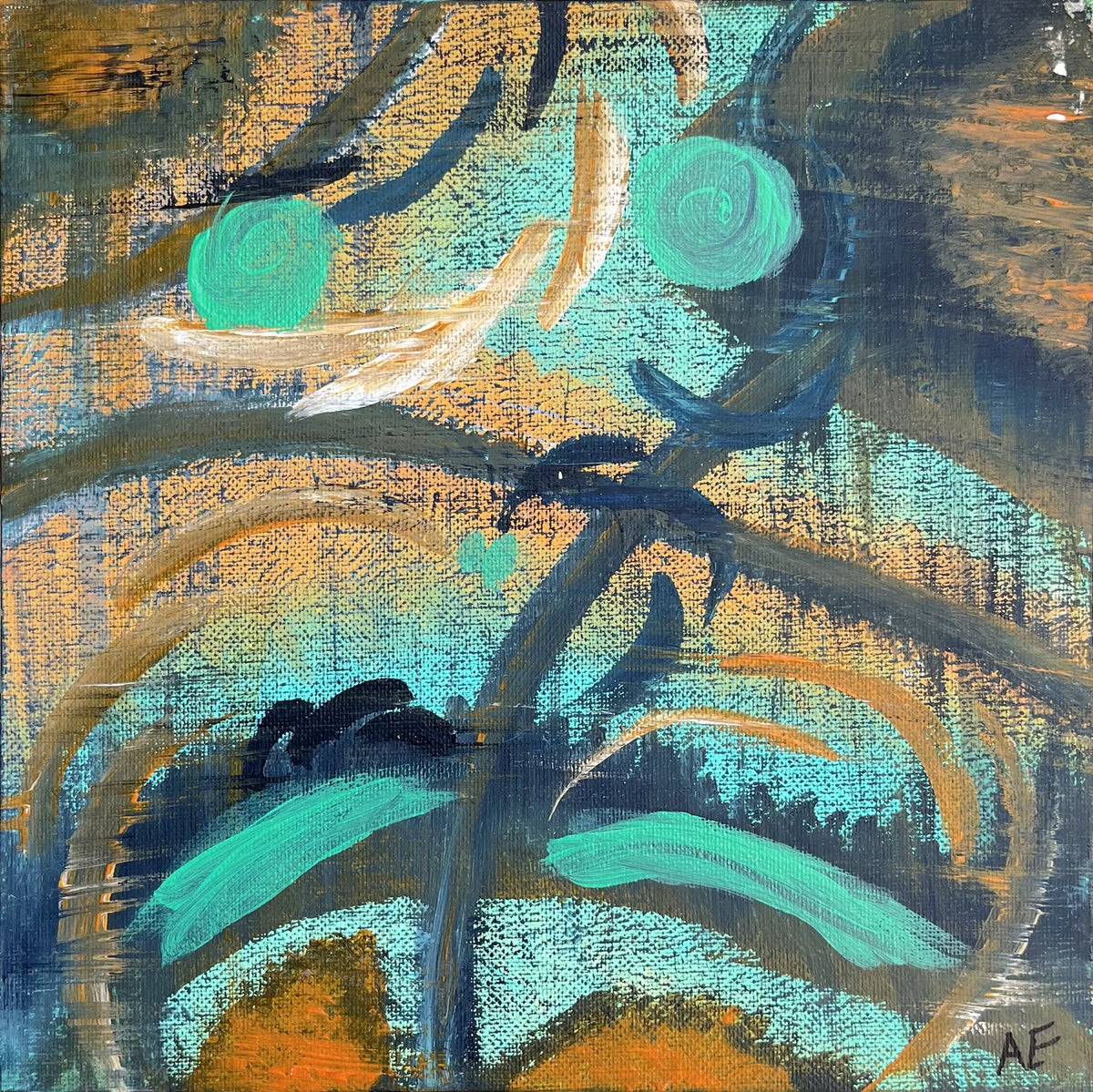 No. 97, acrylic on panel, 25 × 25 cm, 2023, by Nael Abdelal